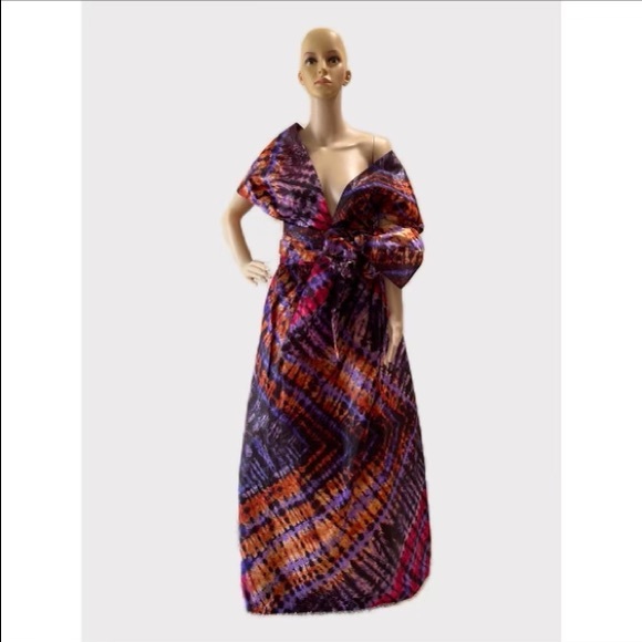 Handmade African print Ankara Handmade Infinity Floral Maxi Dress - Picture 3 of 5